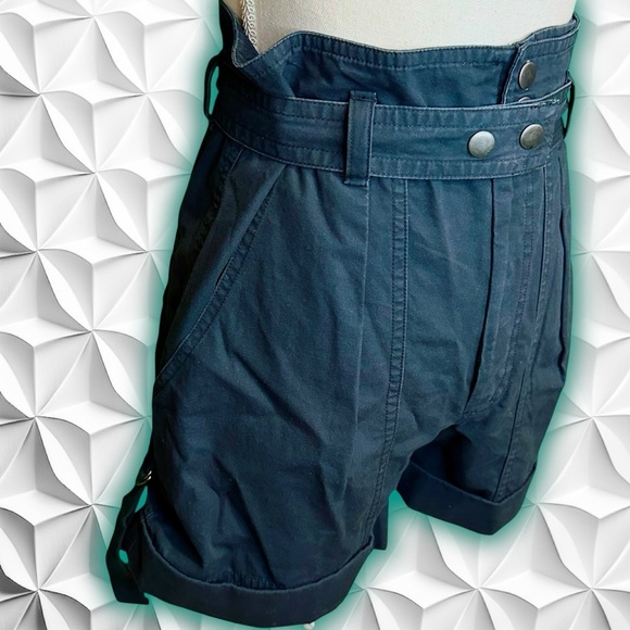 NWT Isabel Marant Étoile ‘Kalosco Belted Cotton Shorts’ in “Faded Night” Blue 2 - Picture 13 of 16